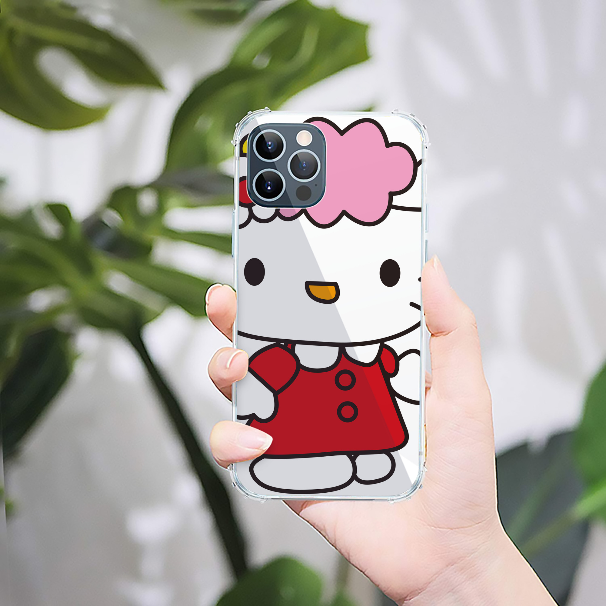 （画像用） Hello Kitty ハローキティ 【iPhone 12シリーズ対応】透明スマホケース（クリアソフトケース）
